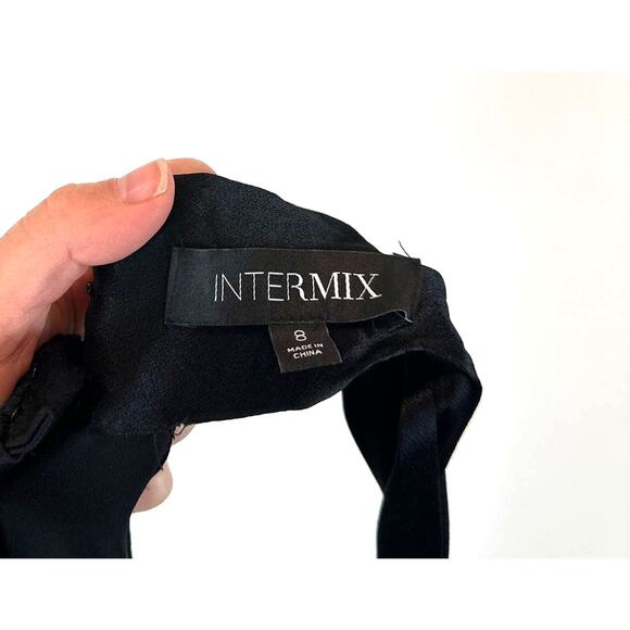 Intermix Women's Claire Crepe Satin Maxi Gown Size 8 Black Halter Formal Luxury - Picture 9 of 11